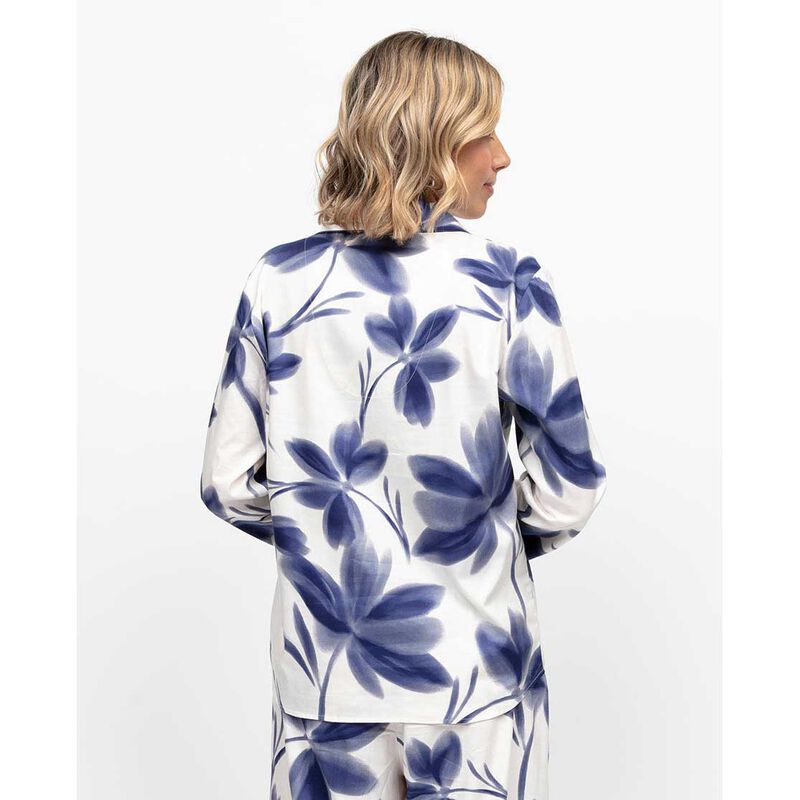 Cyberjammies Indigo Navy Floral Print L/Slv Pyjama Top image number 1